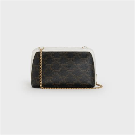 celine triomphe canvas clutch|CLUTCH WITH CHAIN IN TRIOMPHE CANVAS AND .